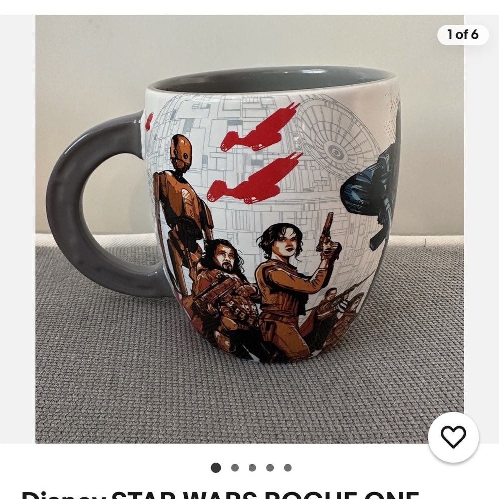 Disney STAR WARS ROGUE ONE Large Coffee Tea Cup Mug Oversize EUC
